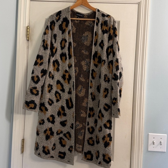 Fortune + Ivy Leopard Print Open Cardigan - Size L - Picture 3 of 6